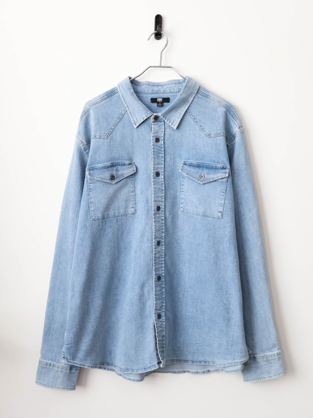 Rare Frye Vintage Washed Denim Button Down Western Shirt